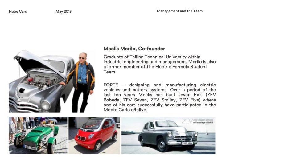 Meelis Merilo shown on as co-founder of Nobe?