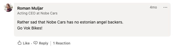Roman Muljar admits Estonians don't want to invest in him.