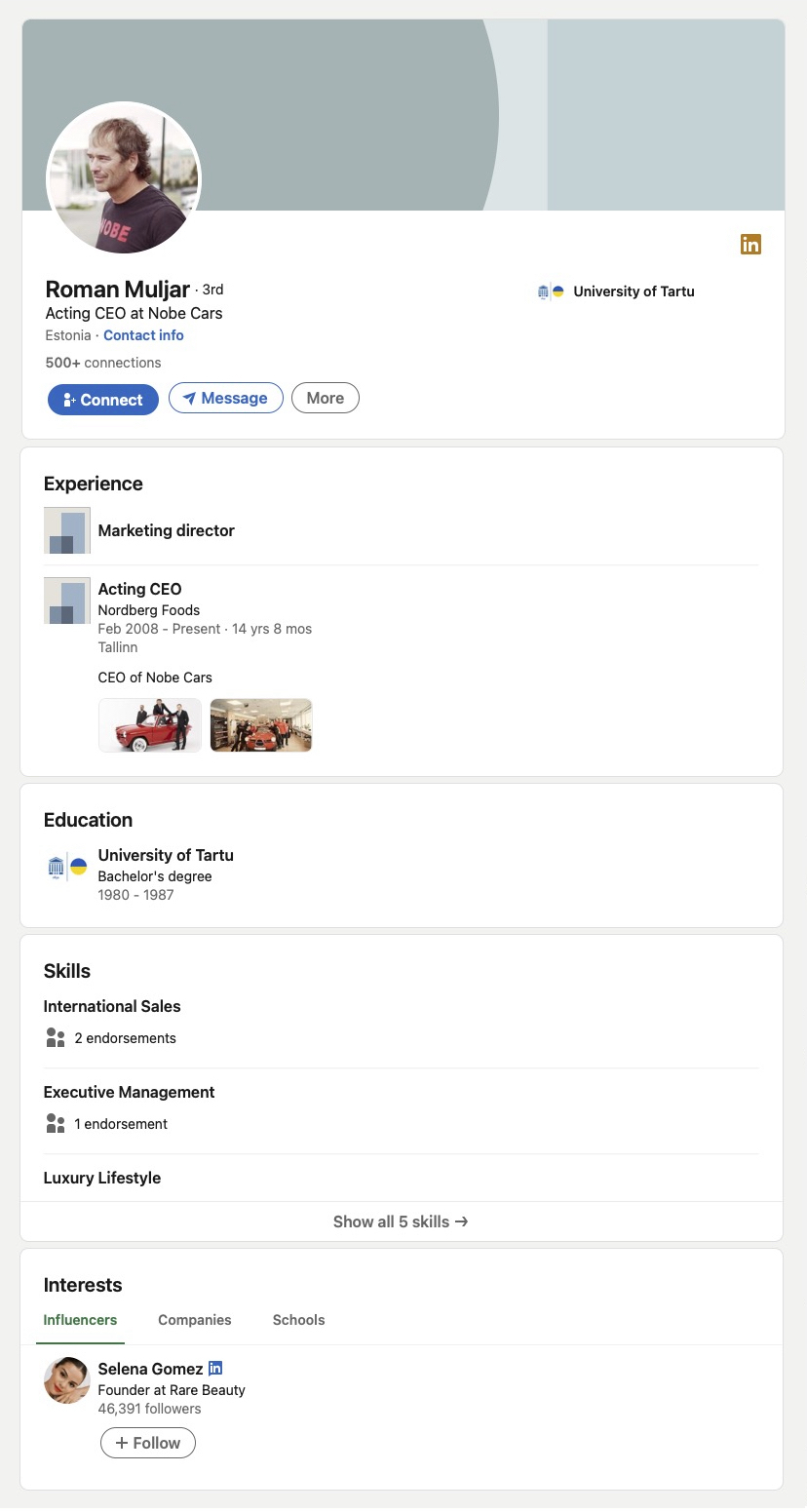 Roman Muljar LinkedIn Full Profile